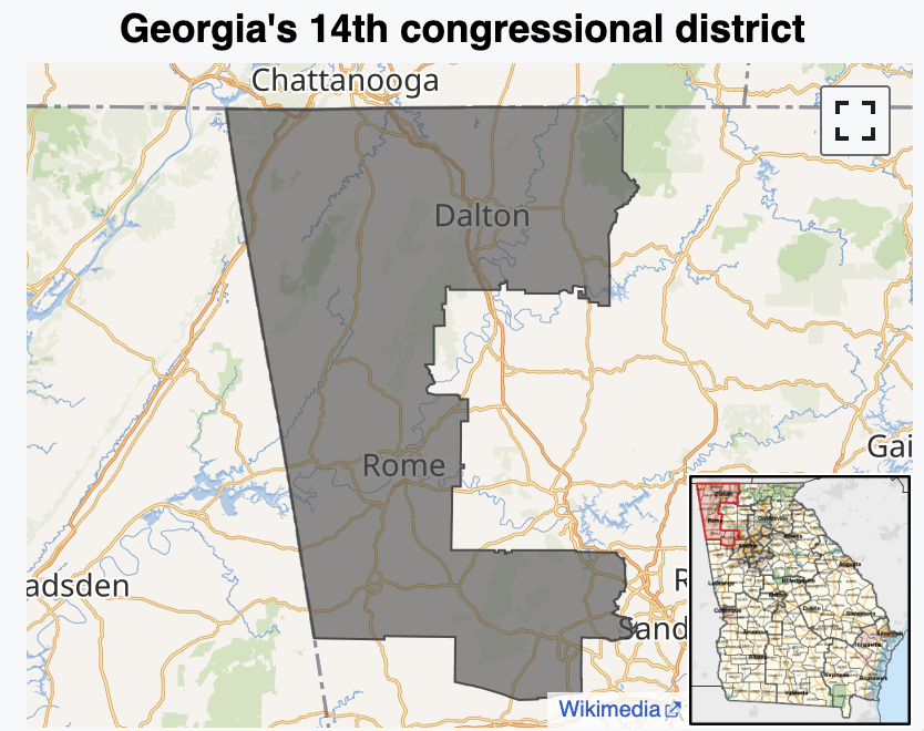 Map of Georgia's 14th Congressional District